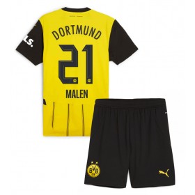 Dětské fotbalový komplet Borussia Dortmund Donyell Malen #21 Domácí košile 2024-25 Krátkým Rukávem